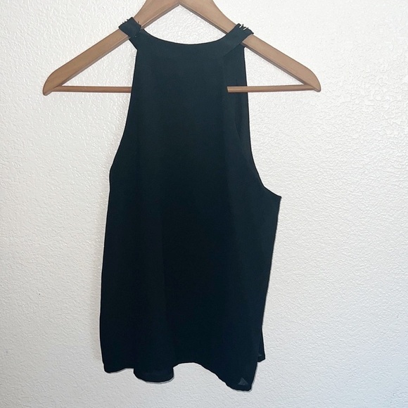 Paper Crane Black Beaded Gold And Silver High Neck Chiffon Top - Picture 5 of 11